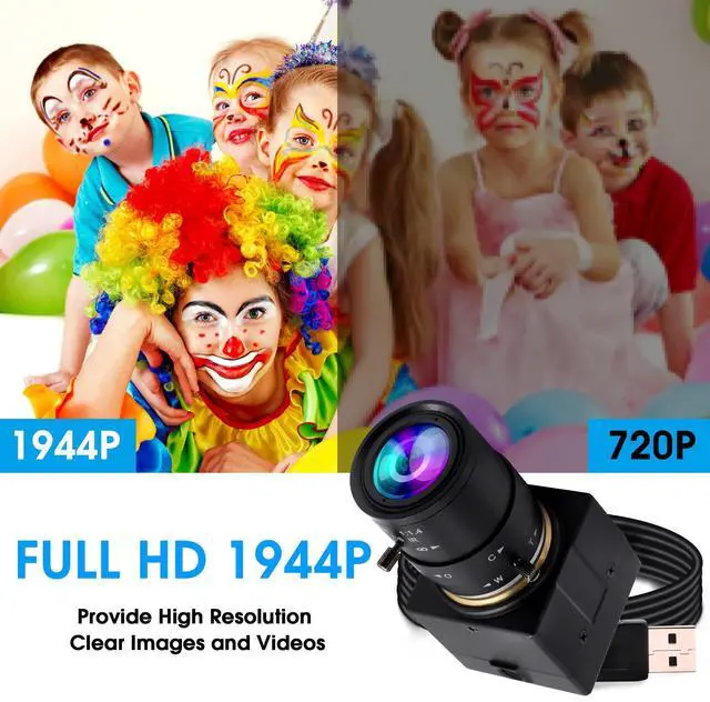 Alt view image 3 of 5 - Hotpet 5MP USB Camera 2.8-12mm Varifocal Lens HD 2592X1944 15fps Aptina Sensor Webcamera with Aluminum Mini Case, Streaming Webcam Conference Camera for Raspberry PI,Plug&Play