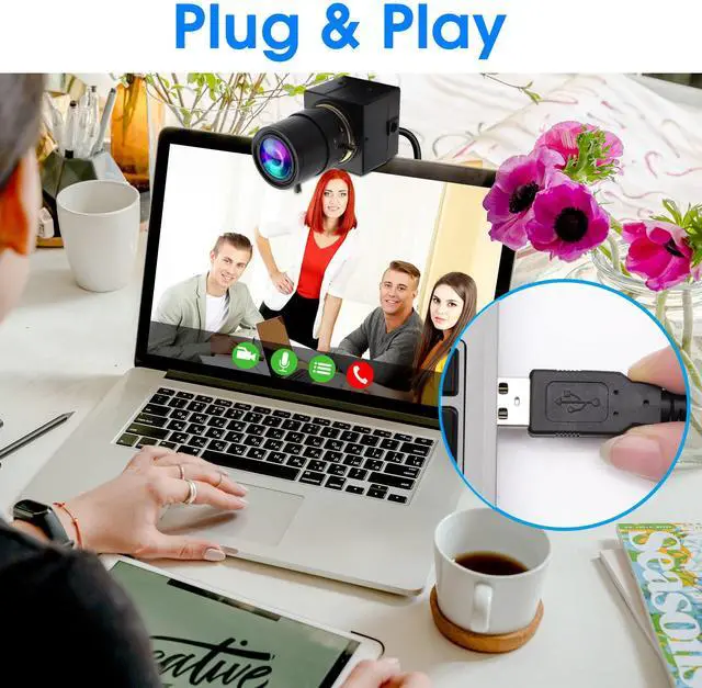 Alt view image 4 of 5 - Hotpet 5MP USB Camera 2.8-12mm Varifocal Lens HD 2592X1944 15fps Aptina Sensor Webcamera with Aluminum Mini Case, Streaming Webcam Conference Camera for Raspberry PI,Plug&Play