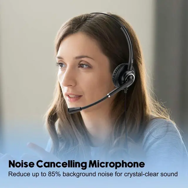 Alt view image 2 of 5 - MKJ USB Headset with Microphone Noise Canceling, Computer Headset for Call Center and Home Office, Wired Headphone for Ms Teams Zoom Business Webex Jabber Online Meeting Webinar