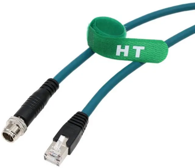 Alt view image 2 of 5 - HangTon Ethernet Cable for Datalogic Matrix 220 320 Keyence Cognex in-Sight 7000 Gen2 Vision Camera Sensor Reader, M12 8 Pin X-Coding RJ45 CAT-7e 10M