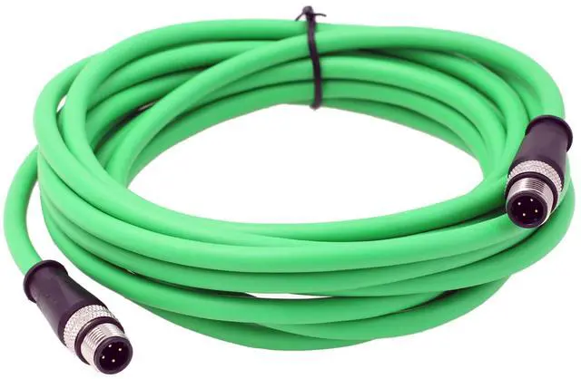 Main image of HangTon Ethernet Sensor Vision Camera M12 4 Pin D Code to M12 4 Pin D Coded Cable for Baumer Encoder Industrial Automation PLC Network 5m