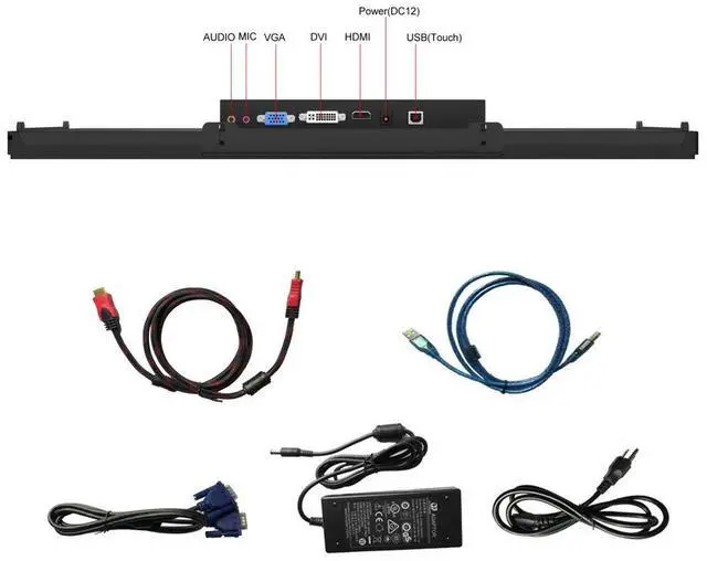 Alt view image 3 of 5 - GreenTouch 18.5 Industrial Touch Monitor Open Frame, HDMI/VGA/DVI Interface, Built-in Speakers, Capacitive Touch Screen Technology