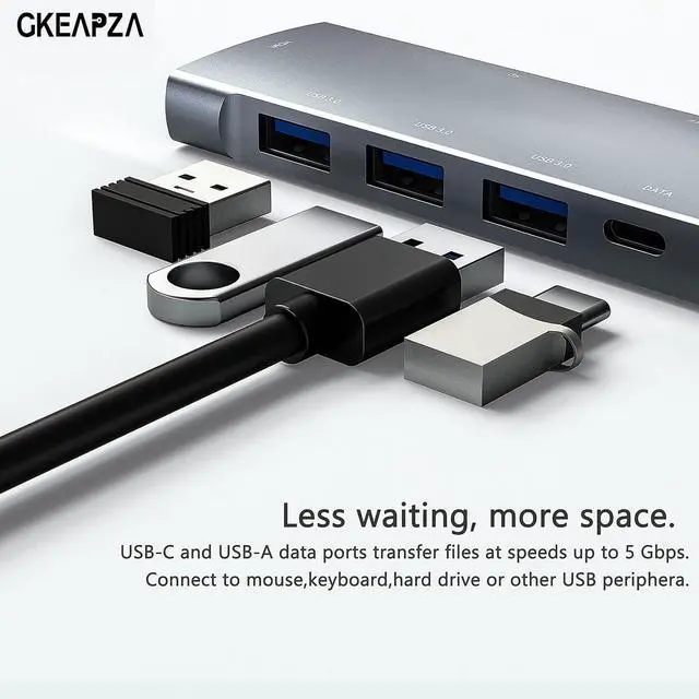 Alt view image 4 of 5 - USB C Adapter Docking Station for Galaxy dex iPad Pro,USB-C Multiport Adapter with 4K HDMI,3.5mm Jack,PD 100W,3 USB3.0,SD/TF Card Slot,for MacBook iPhone 15 Samsung Tab