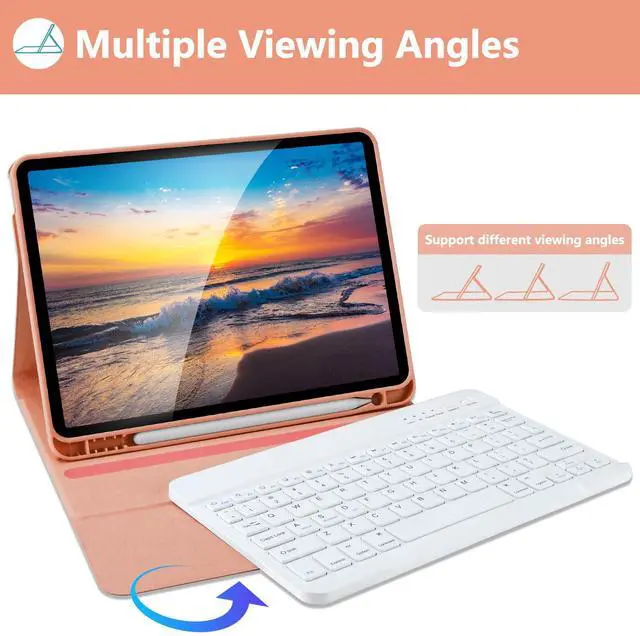 Alt view image 5 of 5 - KBCASE for iPad Air 11 inch (M3/M2) 2025/2024 Case with Keyboard, Keyboard Case for iPad Air 5th/4th Gen/for iPad Pro 11 2018, Detachable Wireless Keyboard Tablet Case with Pencil Holder(Champagne)