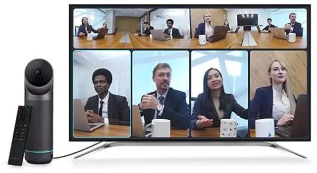 Alt view image 5 of 5 - KanDao Meeting Pro 360-degree Video Conference Camera with Microphones and Speakers, AI Tracking, Smart Zooming, Automatic Focus, 4-in-one Standalone Meeting Room Camera System, Wi-fi/HDMI/USB