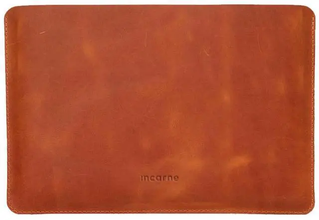 Main image of Leather MacBook Air 13 inch Sleeve | MacBook Pro 13 inch Sleeve - Fits MacBook Air & Pro 13" M1 A2337 A2338, M2 A2681, Cognac