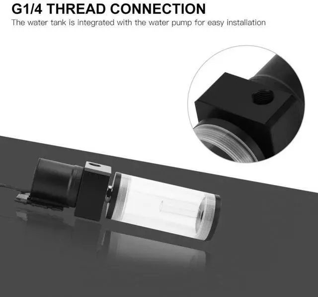Alt view image 3 of 5 - DIY PC Water Cooling System, Acrylic Computer LED Water Cooling Cylinder Reservoir 19W Pump G1/4 for PC CPU Liquid Cooling(110mm)