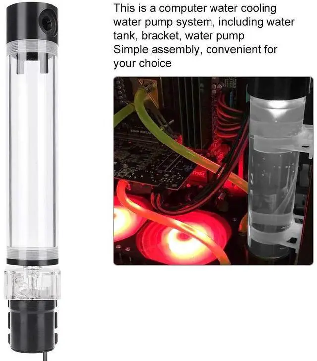 Alt view image 2 of 5 - DIY PC Water Cooled Set, CPU Water Cooling System Cylinder Pump System Leakproof Insulating Water Cooling for Computer PC