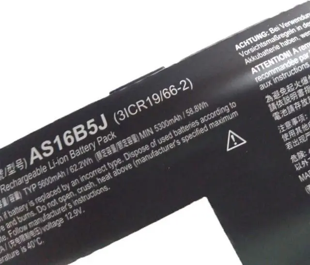 Alt view image 4 of 5 - AS16B5J AS16B8J 31CR19/66-2 3ICR19/66-2 3INR19/66-2 Laptop Battery Replacement for Acer Aspire 15.6" E5-575G E5-575G-53VG E5-575G-75MD E5-575-33BM E5-575G-57D4 E5-575G-5341(11.1V 62.2Wh 5600mAh)