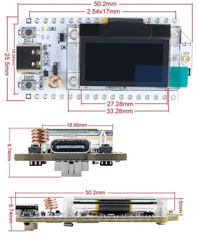 Alt view image 5 of 5 - DIYmalls 915MHz LoRa ESP32 OLED Board V3 + LoRa Antenna U.FL to SMA for Meshtastic LoraWan IOT (Pack of 2), not Compatible with Heltec LoRa 32 V2