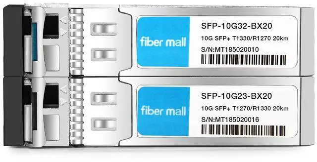 Alt view image 3 of 5 - 10G SFP+BIDI Transceiver a Pair for Cisco Meraki SFP-10G-BX20U-I Ubiquiti UF-SM-10G-S-1270 MikroTik S+2332LC10D-1270 D-Link Netgear 10GBASE-BIDI SFP+1270nm /1330nm 20km DOM Other Open Switches