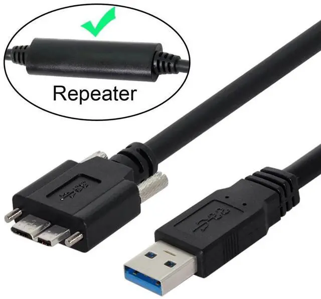 Alt view image 2 of 5 - chenyang Micro USB 3.0 Cable, USB 3.0 Type A Male to Micro B Male Cable with Repeater Chipset/Mount Panel Screws 8.0M.