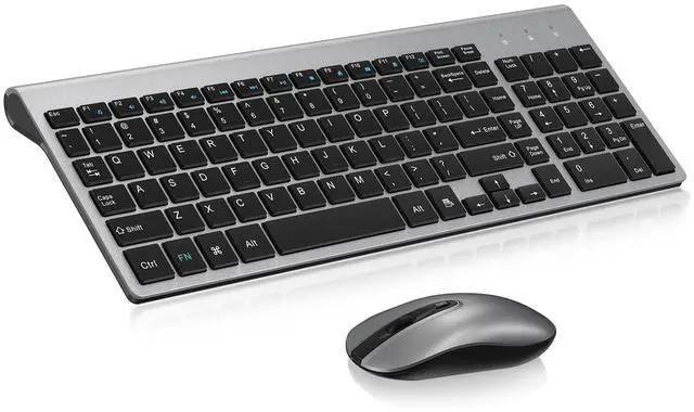 Main image of cimetech EasyTyping KF10 Wireless Keyboard and Mouse Combo, [Silent Scissor Switch Keys][Labor-Saving Keys]Ultra Slim Wireless Computer Keyboard and Mouse, Easy Setup for PC/Laptop/Mac/Windows - Grey