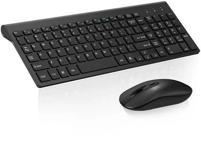 Main image of cimetech EasyTyping KF10 Wireless Keyboard and Mouse Combo, [Silent Scissor Switch Keys][Labor-Saving Keys]Ultra Slim Wireless Computer Keyboard and Mouse, Easy Setup for PC/Laptop/Mac/Windows - Black
