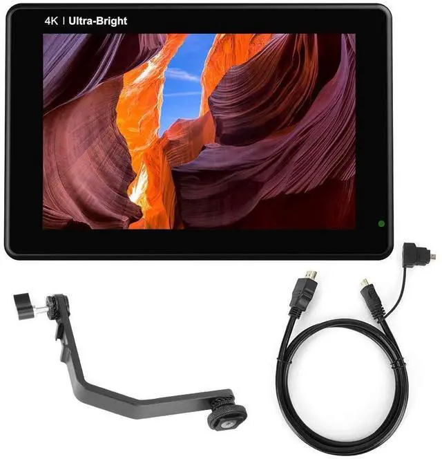 Main image of On-Camera Video Field Monitor, 7 Inch IPS 3G-SDI 4K Full High Definition 1920x1200 DSLR Monitor, 2200nits 3D LUT Touching Screen with Swivel Arm for Mirrorless Camera, Camcorder, Video Camera
