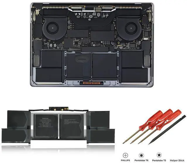 Alt view image 4 of 5 - BatPower A1820 Replacement Laptop Battery for Apple Late 2016 Mid 2017 MacBook Pro 15-inch Touch Bar A1707 EMC 3072 EMC 3162 Battery MacBook Pro 15" Touch Bar A1707 Apple A1820 Battery 76Wh