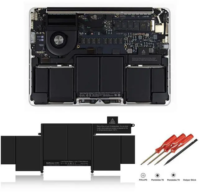 Alt view image 4 of 5 - BatPower A1493 Replacement Laptop Battery for Apple Late 2013 Mid 2014 MacBook Pro 13-inch Retina A1502 EMC 2678 EMC 2875 Battery MacBook Pro 13" A1502 Apple A1493 Battery 71.8Wh