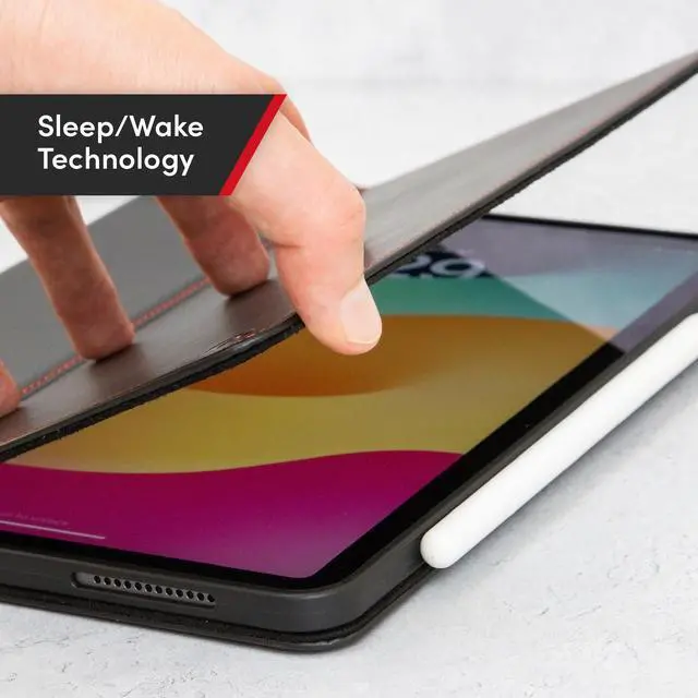 Alt view image 4 of 5 - Casemade Real Leather Case Compatible with iPad Pro 11 1st/2nd/3rd/4th Gen (2018/2020/2021/2022) - Full-Grain Leather Cover, Auto Sleep/Wake, Dual Stand Position (Black)