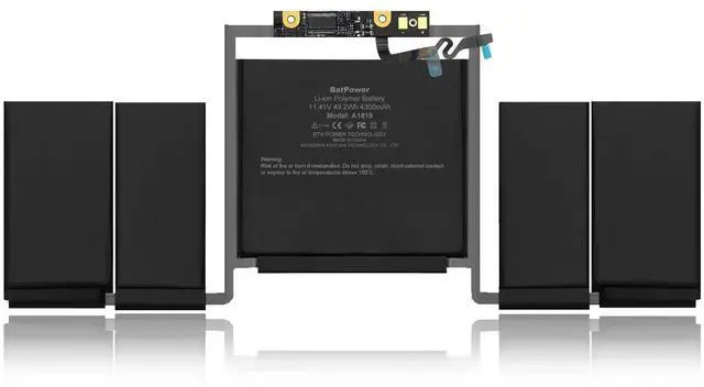 Alt view image 2 of 5 - BatPower A1819 Replacement Laptop Battery for Apple Late 2016 Mid 2017 MacBook Pro 13 A1706 EMC 3071 EMC 3163 Battery MacBook Pro 13" Four Thunderbolt 3 Ports A1706 Apple A1819 Battery 49.2Wh
