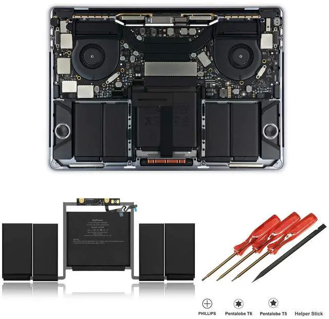 Alt view image 4 of 5 - BatPower A1819 Replacement Laptop Battery for Apple Late 2016 Mid 2017 MacBook Pro 13 A1706 EMC 3071 EMC 3163 Battery MacBook Pro 13" Four Thunderbolt 3 Ports A1706 Apple A1819 Battery 49.2Wh