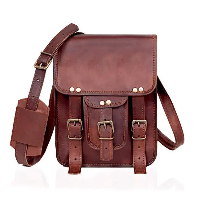 Alt view image 2 of 5 - Vintage Tablet Genuine Vintage Leather ipad/tab/Kindle Satchel Crossbody Shoulder Bag 11 Inch
