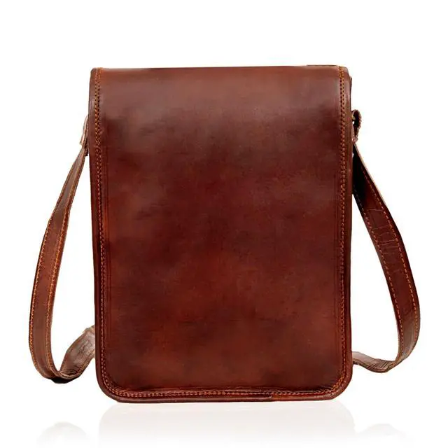 Alt view image 4 of 5 - Vintage Tablet Genuine Vintage Leather ipad/tab/Kindle Satchel Crossbody Shoulder Bag 11 Inch