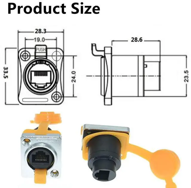 Alt view image 5 of 5 - PENGLIN 5set RJ45 Panel Mount Waterproof Socket Connector, IP67 RJ45 Ethernet LAN Extension Cable Coupler, Cat5/Cat5e/Cat6 Female to Female Socket Jack for Outdoor Network