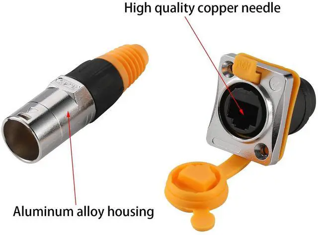 Alt view image 3 of 5 - PENGLIN 5set RJ45 Panel Mount Waterproof Socket Connector, IP67 RJ45 Ethernet LAN Extension Cable Coupler, Cat5/Cat5e/Cat6 Female to Female Socket Jack for Outdoor Network