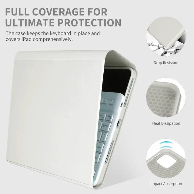 Alt view image 3 of 5 - Keyboard Case for iPad Air 11 inch (M3 2025 / M2 2024) & iPad Pro 11 inch (4th/3rd/2nd/1st) Gen - Magnetic Detachable Bluetooth Keyboard with Pencil Holder for 10.9" iPad Air 4th/5th Gen (Gray)