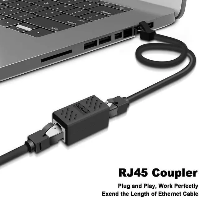 Alt view image 2 of 5 - Y.D.F RJ45 Coupler, Ethernet Connectors, Shielded in-Line Coupler for Cat7/Cat6/Cat5e/Cat5 Ethernet Cable Extender Connector - Female to Female (Black-20 Pack)