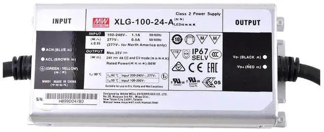 Alt view image 2 of 4 - Mean Well XLG-100-24-A LED Power Supply CC+CV 96W 16.8-24V 4A, Io Adj by Potmeter,100~305VACin