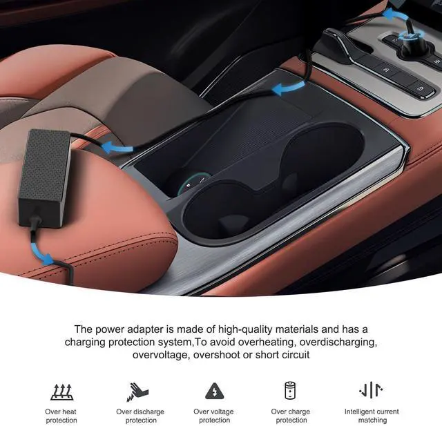 Alt view image 3 of 5 - HKY PD 100W 96W 90W 87W 70W 67W 61W USB C Laptop Car Charger DC 12V-24V Travel Adapter for 2022 2021 MacBook Pro 16"15"14",Mac Air 13",Surface Pro 9 8/Book 3 2,Lenovo Thankpad Yoga,Dell XPS Latitude