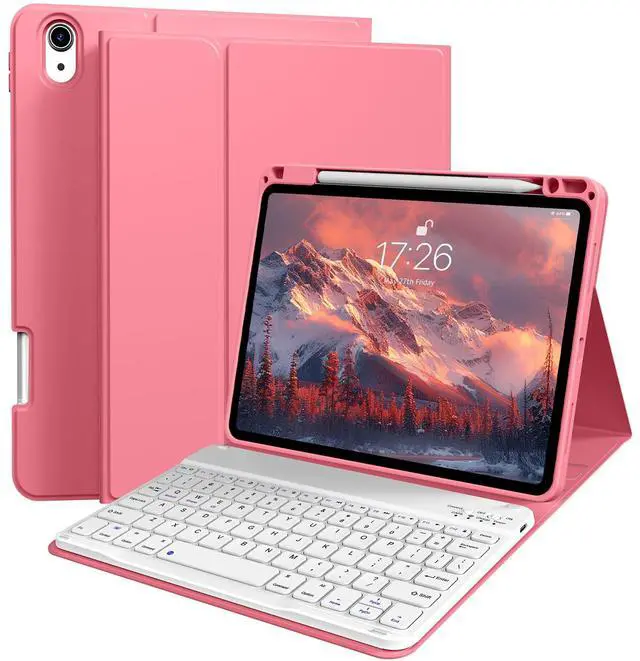Main image of kenke for iPad Air 11 Inch M3/M2 (2025/2024), iPad Air 5/4th Gen (2022/2020) 10.9 Inch Case with Keyboard, Detachable Wireless Bluetooth with Right Side Pencil Holder & Groove (Watermelon Red)