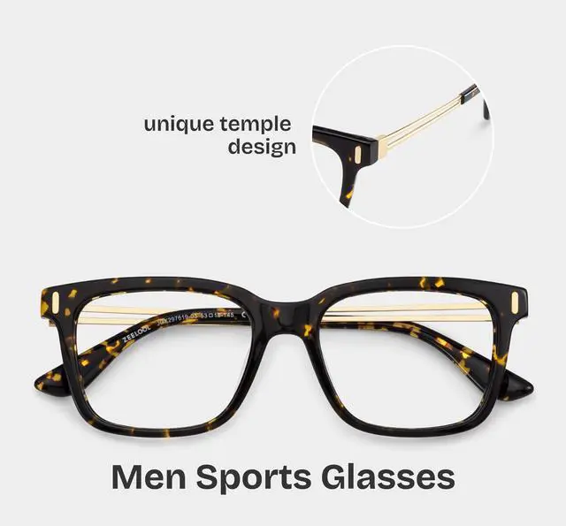 Alt view image 4 of 5 - Zeelool Blue Light Blocking Glasses for Women Men, Rectangle Fashion Glasses Thin Metal Frame Eyeglasses with Anti UV Glare & Eyestrain Lens Axel ZJGX297619-03B