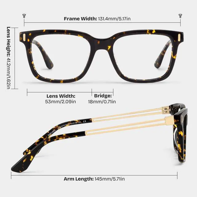 Alt view image 5 of 5 - Zeelool Blue Light Blocking Glasses for Women Men, Rectangle Fashion Glasses Thin Metal Frame Eyeglasses with Anti UV Glare & Eyestrain Lens Axel ZJGX297619-03B