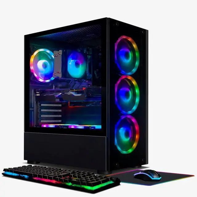 Main image of STGAubron Gaming PC Desktop, AMD Ryzen 5 2600 up to 3.9G, GeForce RTX 2060 6G, 16G DDR4, 512G SSD, 600M WiFi, BT 5.0, RGB Fan x6, Windows 11 Home