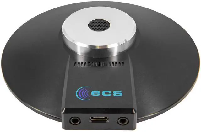Alt view image 3 of 5 - ECS WordForum USB 360° Omnidirectional Conference Mic for Meetings, Teleconferencing, Video Calls, Daisy Chain Up to Seven Additional Mics via Dual 3.5mm Female Jacks, Built-in Premium HD Sound Card