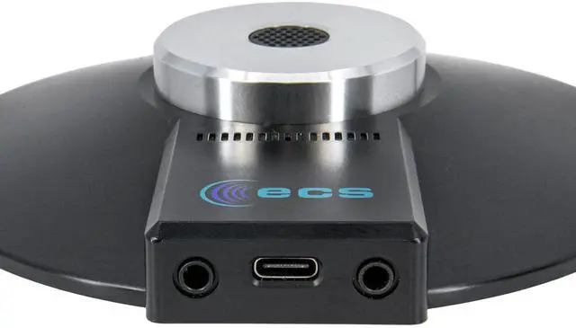 Alt view image 4 of 5 - ECS WordForum USB 360° Omnidirectional Conference Mic for Meetings, Teleconferencing, Video Calls, Daisy Chain Up to Seven Additional Mics via Dual 3.5mm Female Jacks, Built-in Premium HD Sound Card