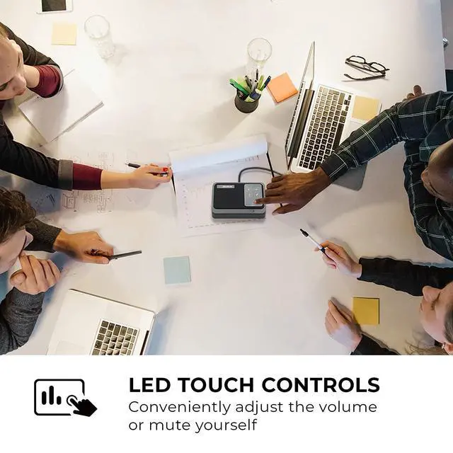 Alt view image 5 of 5 - AVerMedia AS311 AI Speakerphone - AI-Powered Noise Suppression, Enhanced Voice Pickup, USB Plug and Play, Easy Setup, Conference Microphone and Speaker for Working from Home