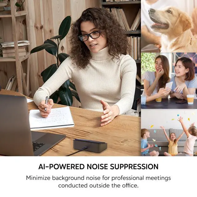 Alt view image 4 of 5 - AVerMedia AS311 AI Speakerphone - AI-Powered Noise Suppression, Enhanced Voice Pickup, USB Plug and Play, Easy Setup, Conference Microphone and Speaker for Working from Home