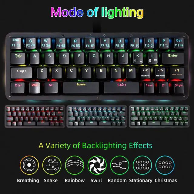 Alt view image 5 of 5 - Koolertron 42-Key 40% Macaro Gaming Keyboard - Compact RGB Backlit Mechanical Keypad, Hot-Swappable USB-C Programmable Mini Keyboard for PC/Mac Gamers (Fully Customizable)