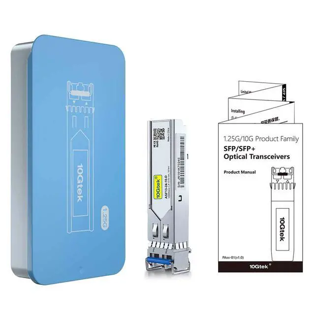 Alt view image 5 of 5 - 10Gtek 1.25G SFP 1000Base-LX Transceiver, 1310nm SMF Fiber Optic Module, up to 10 km, for Cisco GLC-LH-SMD/GLC-LH-SM/SFP-GE-L, Meraki MA-SFP-1GB-LX10, Ubiquiti UniFi UF-SM-1G, Fortinet, Pack of 10