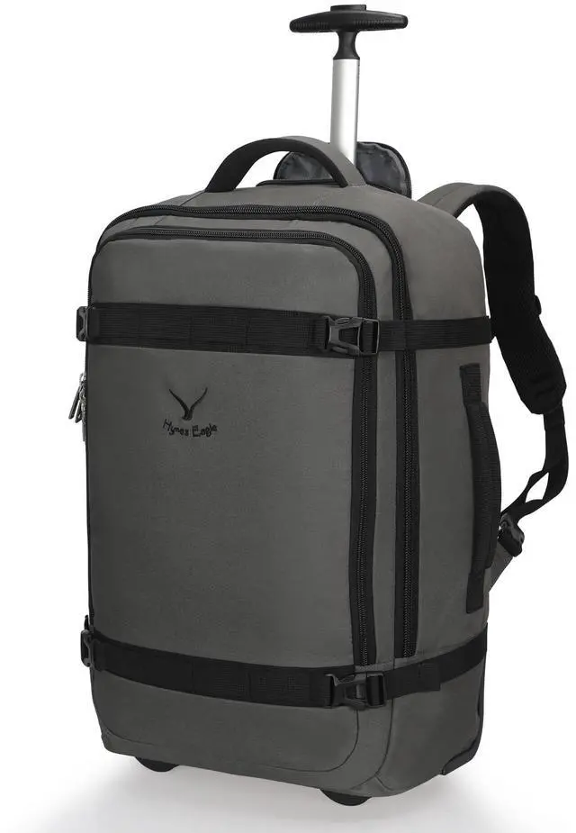 Main image of Hynes Eagle Rolling Backpack 42L Backpack with Wheels Airline Approved Carry on Luggage Laptop Travel Suitcase Bag for Women Men Dark Grey