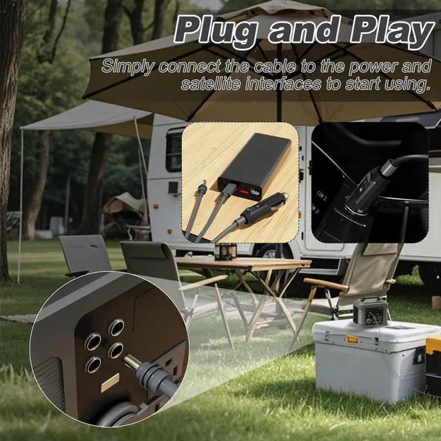 Alt view image 3 of 5 - Lonlonty Starlink Mini 3 in 1 DC Power Cable 10FT, 100W+ USB C 12-24V Cigarette Lighter Plug and DC Male Power Cable Cord for Starlink Mini, 18AWG Waterproof Work with 65W+ PD Supply