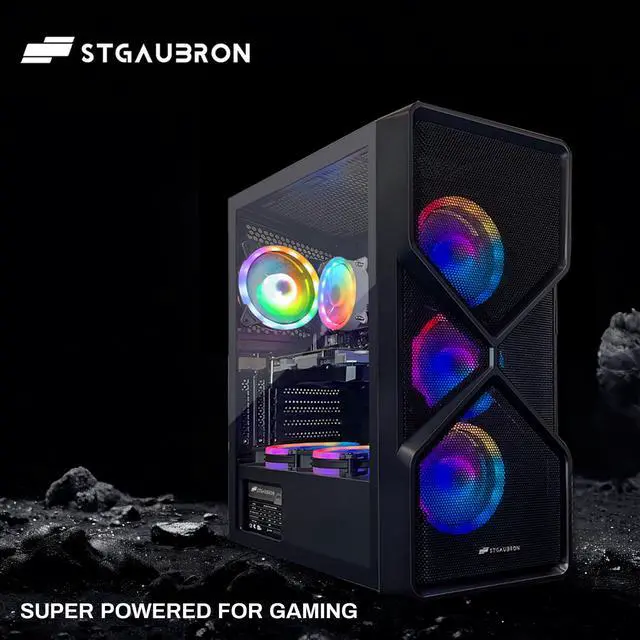 Alt view image 5 of 5 - STGAubron Gaming PC Computer Desktop, GeForce RTX 2060 Super 8G, Intel Core I7 8th up to 4.1GHz, 16G DDR4, 1T SSD, WiFi 6 & BT 5.2, RGB Fan x6, Windows 11 Home