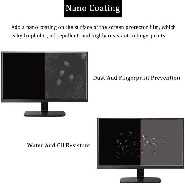 Alt view image 4 of 5 - 2 Pack 23.8" Anti Glare Screen Protector for 23.8-inch 16:9 Widescreen Desktop PC LED Monitor, 23.8-inch Sceptre/LG/Dell/HP/Acer/ViewSonic/ASUS/Aoc/Samsung Widescreen Monitor Matte Screen Protector