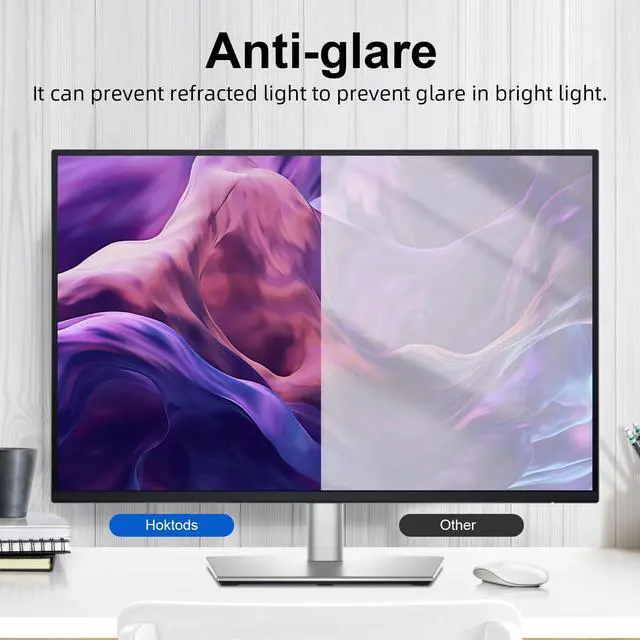 Alt view image 5 of 5 - Hoktods Magnetic Computer Privacy Screen Filter 27 Inch, Removable Hanging Aluminum Alloy Privacy Shield for 16:9 Widescreen Monitor, Anti Spy Anti Scratch Anti Glare Blue Light Screen Guard