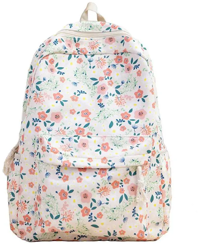 Main image of Kakarin Choyx Kawaii Cute Backpack Women Aesthetics Preppy 16.1 Inch College Floral Backpack Pink, Medium