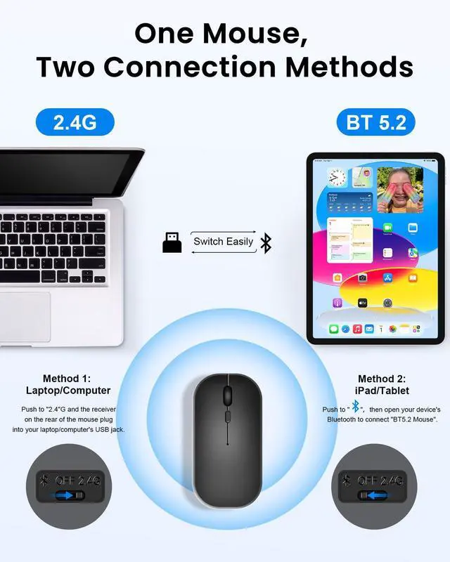 Alt view image 5 of 5 - kantaj for iPad 10.2" 9th 8th 7th Generation Keyboard Case with Mouse, 10.2 inch Wireless Bluetooth Keyboard Case with Pencil Holder for iPad Air 10.5"(3rd Gen)/iPad Pro 10.5 inch, Black