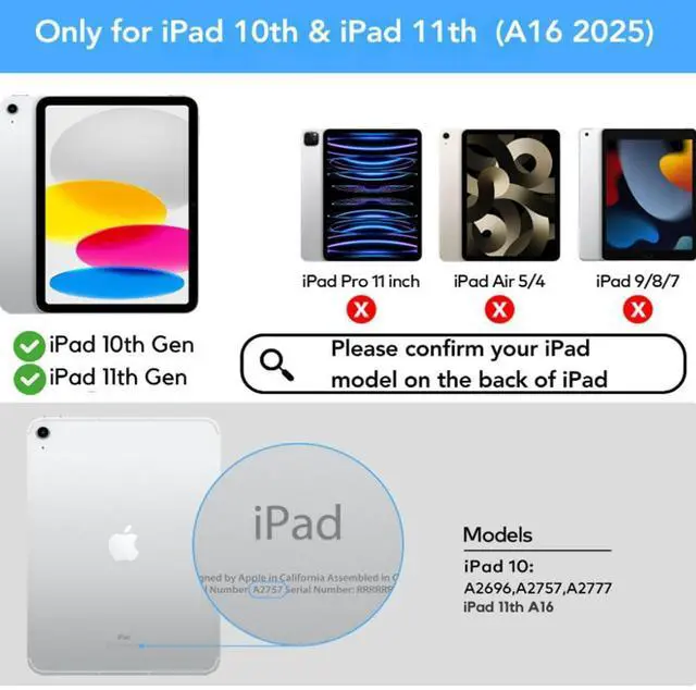 Alt view image 2 of 5 - CHAINORA Touchpad Keyboard Case for iPad 10th Generation & 11th (A16, 2025), 7 Colors Backlit Slim Folio Cover Detachable Bluetooth Keyboard with Pencil Holder(Pink)